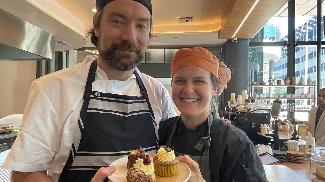 Lucien Baked Goods co-owners, husband and wife Tom Clunie and Adeline Ribis at their Parramatta cafe.