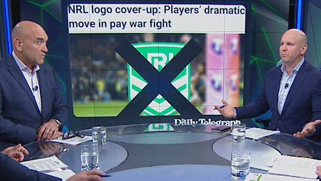 The RLPA has told players to cover up the NRL logo.