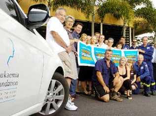 Civic leaders and members of the community gather at the Goonellabah Tavern to rally for the World’s Greatest Shave which will raise money for the fight against leukaemia. Picture: Jay Cronan