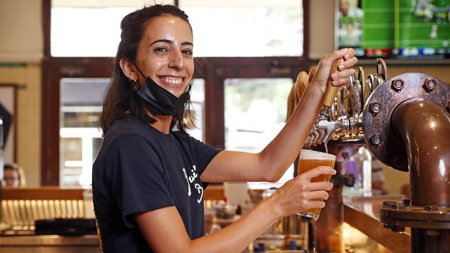 Bartender Nadia Lahoud at the Alfred Hotel in Camperdown. Picture: Tim Hunter