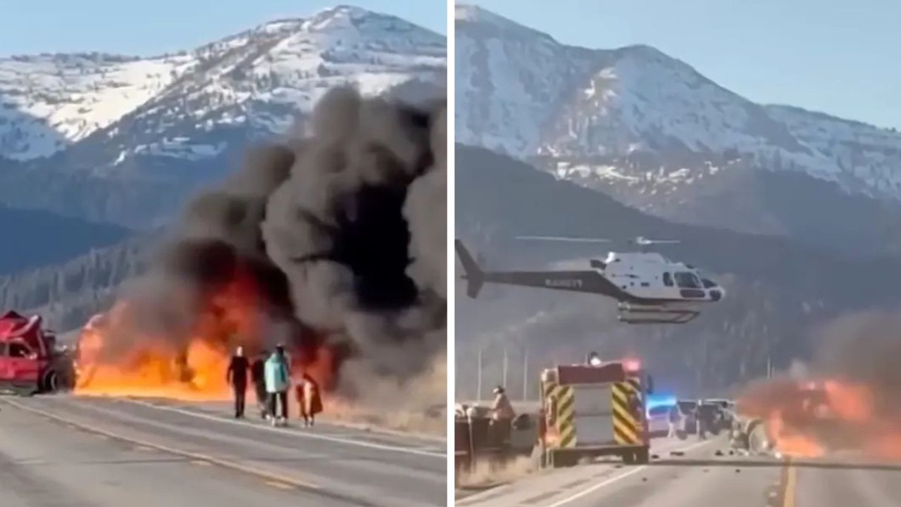 Seven dead as van erupts in flames