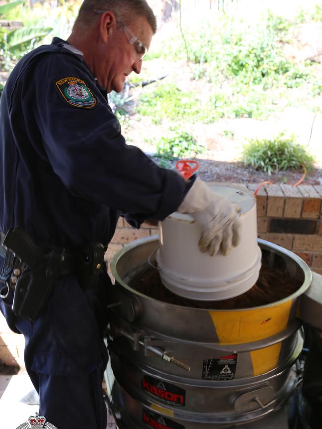 A police officer taking part in the search today. Picture: NSW Police