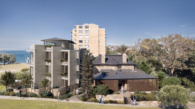 An artist’s impression of the eight luxury apartments being developed at historic Ballamac House, in Sydney’s coastal Coogee.