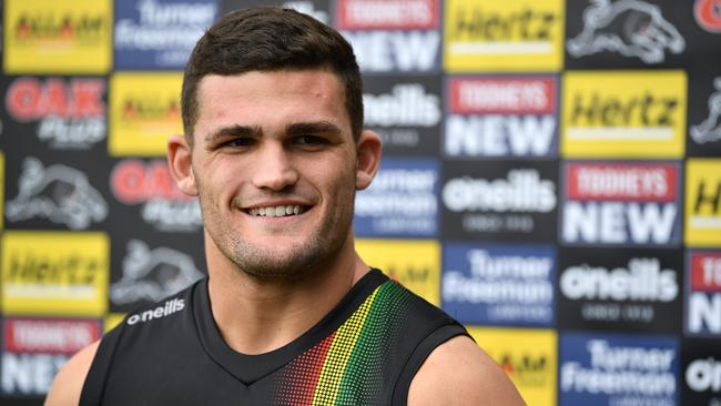 Nathan Cleary says Burton has never indicated he wanted to leave Penrith early. Picture: Joel Carrett