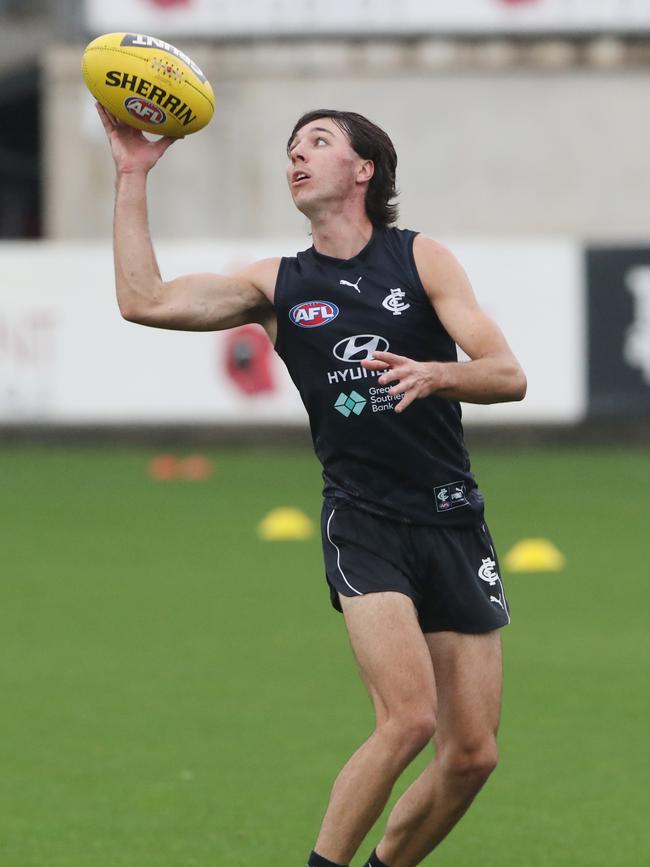 Oliver Hollands was Carlton’s first selection in the 2022 draft. Picture: David Crosling