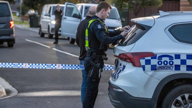 A small section of Bailey St is cordoned off following the incident. Picture: Jake Nowakowski