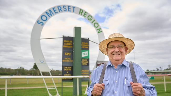 Kilcoy Race Club president Con Searle on the track which Urban Utilities is helping droughtproof through recycled water