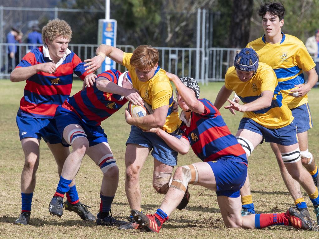 Second XVs Downlands vs TGS. O'Callaghan Cup day at Downlands College. Saturday, August 6, 2022. Picture: Nev Madsen.