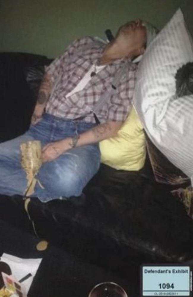 Depp passed out with ice cream spilled down his front.