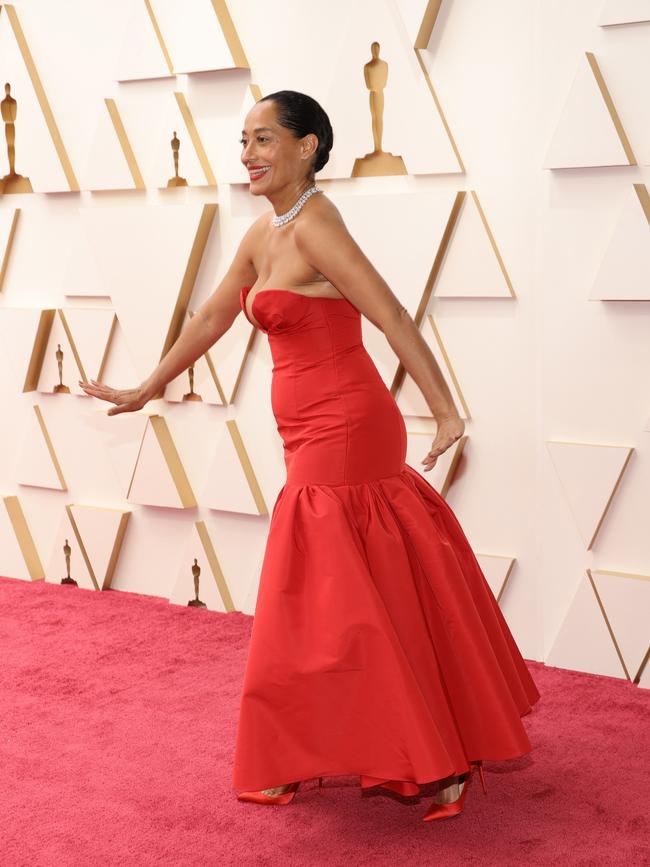 She coordinated the dress with satin stilettos - and a tap dance. Picture: Mike Coppola/Getty Images