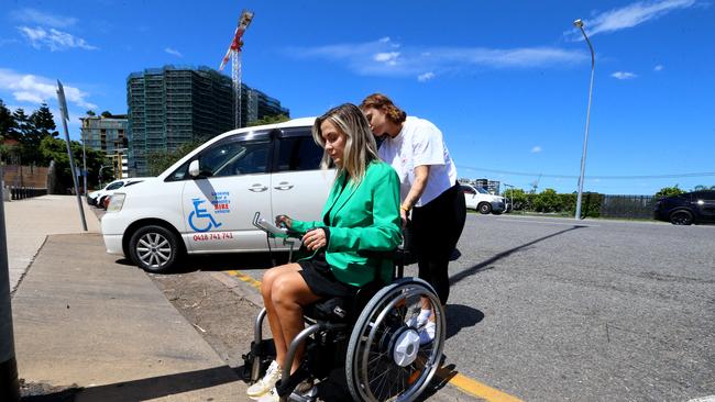 Karni Liddell meets her first obstacle during a visit to Kangaroo Point Cliffs. Picture: <br/>David Clark