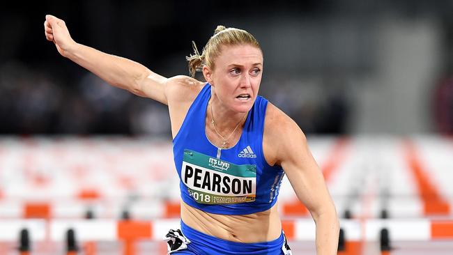 Sally Pearson after winning the 100m hurdles title at the Australian Athletics Championships on the Gold Coast.