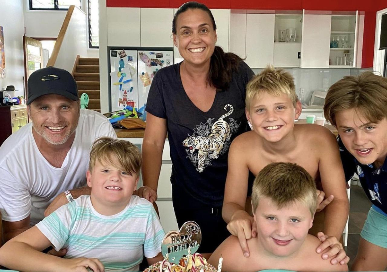 Shane Crawford, Olivia Anderson and their four boys have moved to NSW. Picture: Instagram