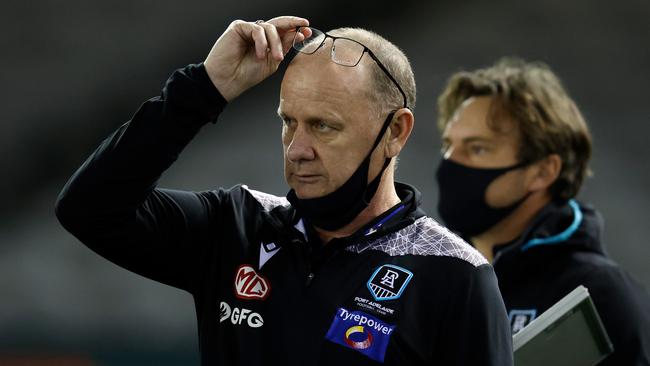 Ken Hinkley says his side will be playing even better footy by the end of the minor round. Picture: Michael Willson/AFL Photos