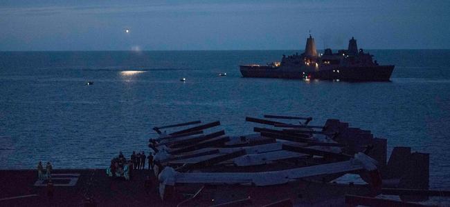 Search operation off the central Queensland coast. Picture: Facebook/III MEF Marines