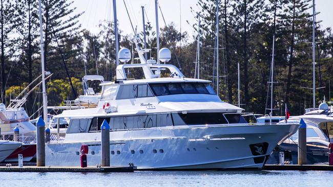 The Dreamtime superyacht moored on the Gold Coast.