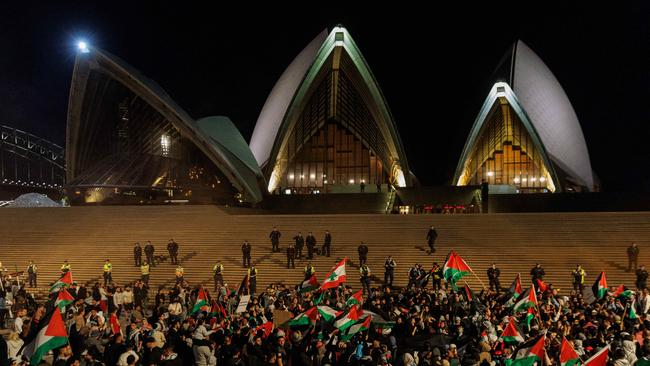 Palestinian protesters in Sydney have been approved to hold a rally on Saturday to decry Israel’s advancement on the Gaza Strip. Picture: David Swift