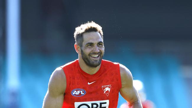 Swans champion Josh Kennedy could be back playing again this week after his serious hamstring setback. Picture: Phil Hillyard