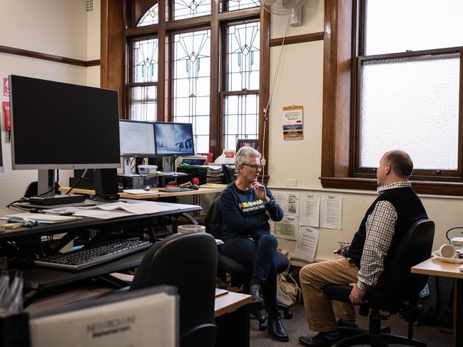 What it currently looks like inside the town hall. It is set to be renovated to allow the pride centre to open in 2023. Picture: AAP/Flavio Brancaleone