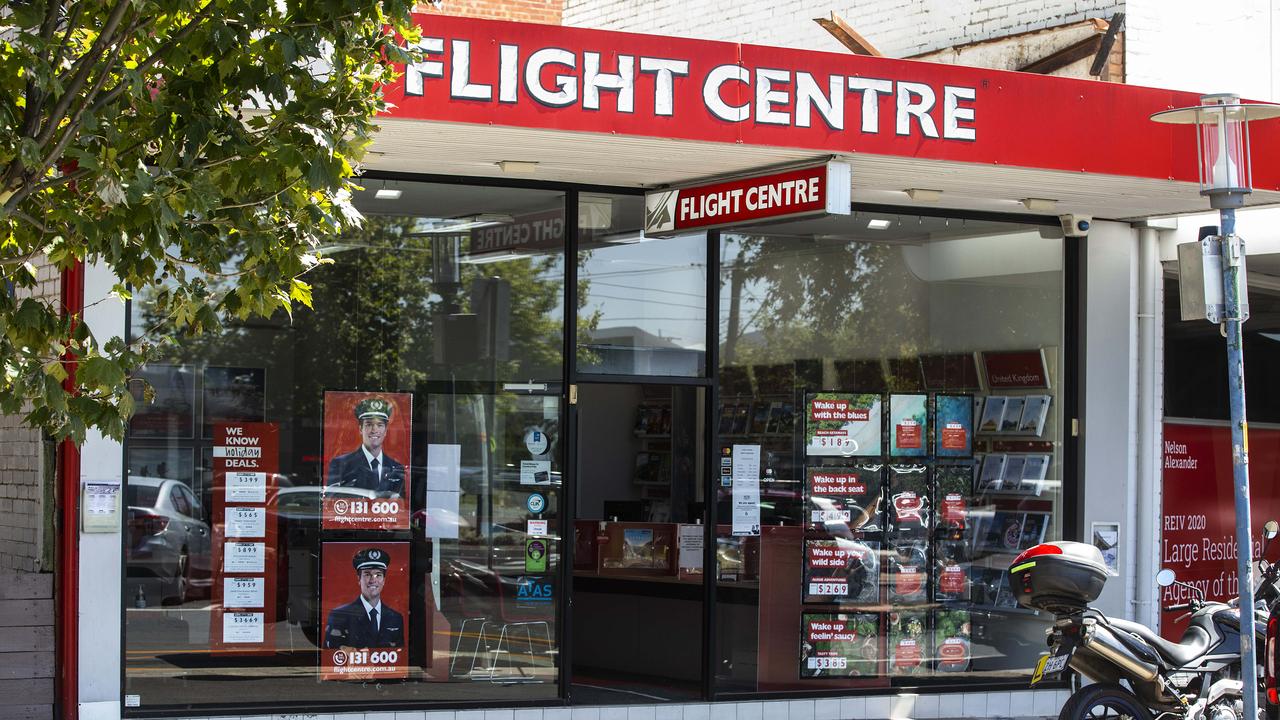 Stock in Flight Centre jumped by 8.9 per cent. Picture: NCA NewsWire/Sarah Matray