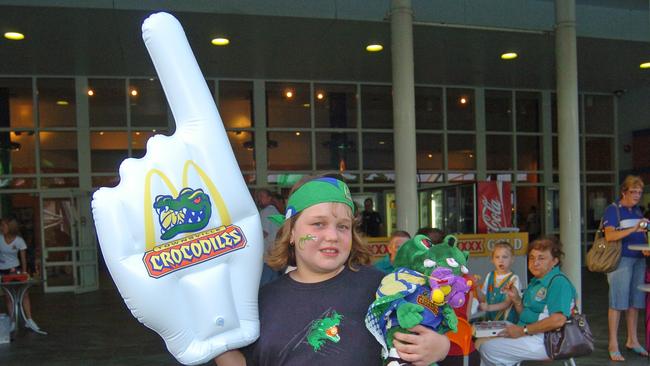 Julia Macario-Slatter, 9 years at the Townsville Crocodiles v Dragons game held at the Swamp.