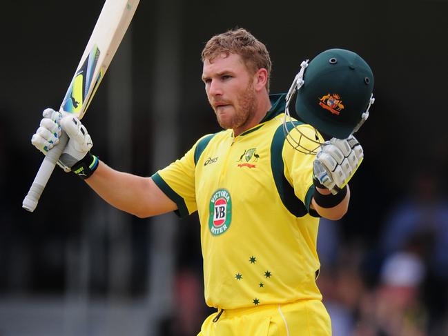 Aaron Finch’s maiden ODI century: 148 against Scotland on September 3, 2013, in Edinburgh. Picture: Stu Forster/Getty Images