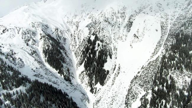 A general view of a mountain ridge where a deadly avalanche occurred in St Anton am Arlberg, western Austria. Picture: AFP