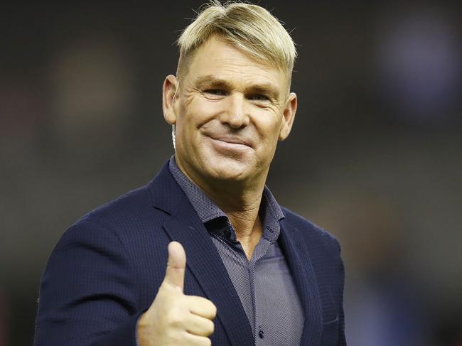 MELBOURNE, AUSTRALIA - JANUARY 10: Shane Warne is seen ahead of the Big Bash League match between the Melbourne Renegades and the Melbourne Stars at Marvel Stadium on January 10, 2020 in Melbourne, Australia. (Photo by Daniel Pockett/Getty Images)