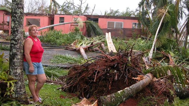 Bingil Bay Resort owner Anna Noiosi whose business, home and rental property all lost rooves during Cyclone Larry. Photographer: Julie Lightfoot