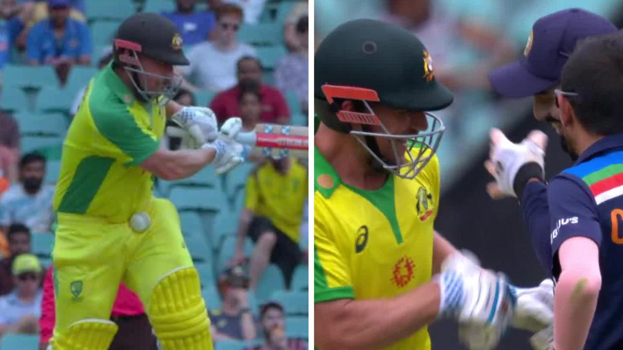 Aaron Finch copped a brutal blow – but was happy to smile about it afterwards.