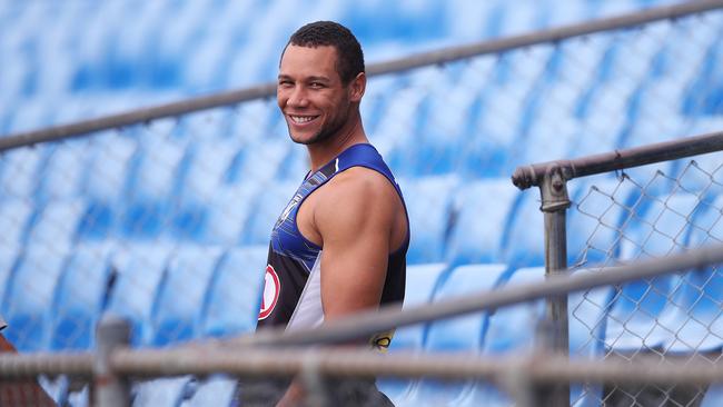 Moses Mbye at Belmore Sports Ground. Picture: Phil Hillyard