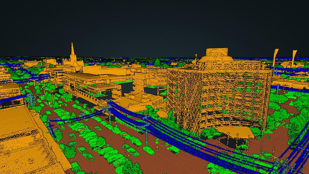 A snippet of the 2023 3D modelling data, with Rydges Geelong on the right. Picture: Supplied