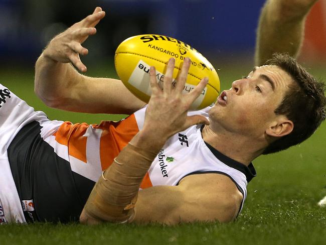 Brisbane Lions vs. the GWS Giants at the Gabba. Jeremy Cameron. Pic Jono Searle.