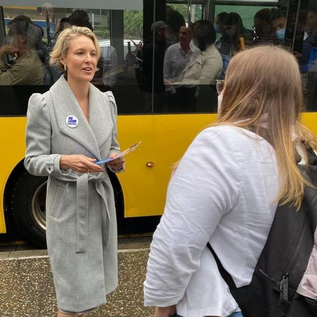 Katherine Deves said she has been out on the hustings every day, even though she has not done any interviews with local media. Picture: Facebook (Katherine Deves, Liberal)