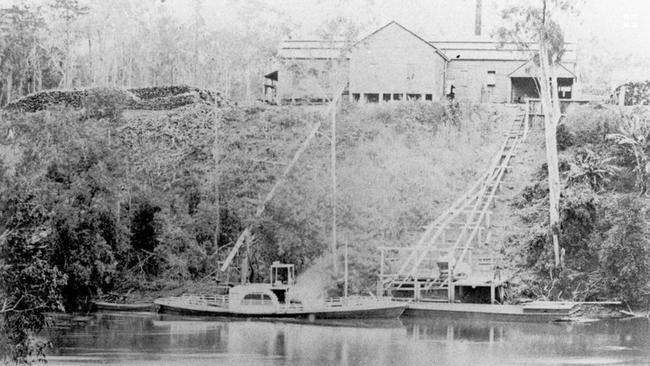 Antigua Sugar Mill, Maryborough, ca. 1874. An early centrepiece of the region’s thriving sugar industry, located on the upper Mary River. Source: Maryborough Wide Bay &amp; Burnett Historical Society