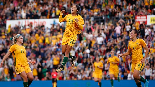 Samantha Kerr. (Photo by Zak Kaczmarek/Getty Images)