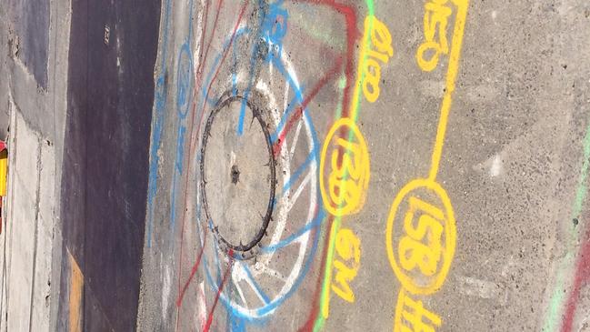 Mr Onisforou claims a light rail controller instructed him to “drive directly over the manhole”. Picture: Supplied