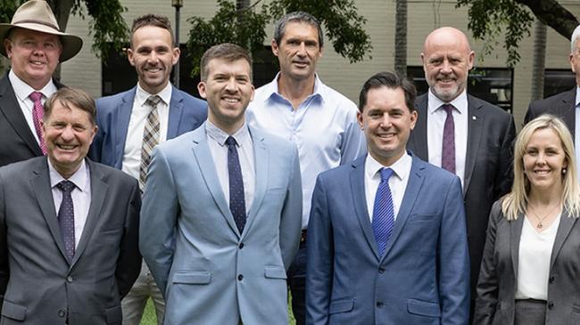 The 2020-2024 Fraser Coast Regional Council representatives. Some will stand for reelection in 2024, some will not. (Back, from left) Denis Chapman, Daniel Sanderson, Zane O’Keefe, Darren Everard, Phil Truscott and James Hanson. (Front from left) David Lee, Paul Truscott, George Seymour, Jade Wellings and David Lewis