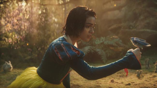 This image released by Disney shows Rachel Zegler in a scene from "Snow White." (Disney via AP)