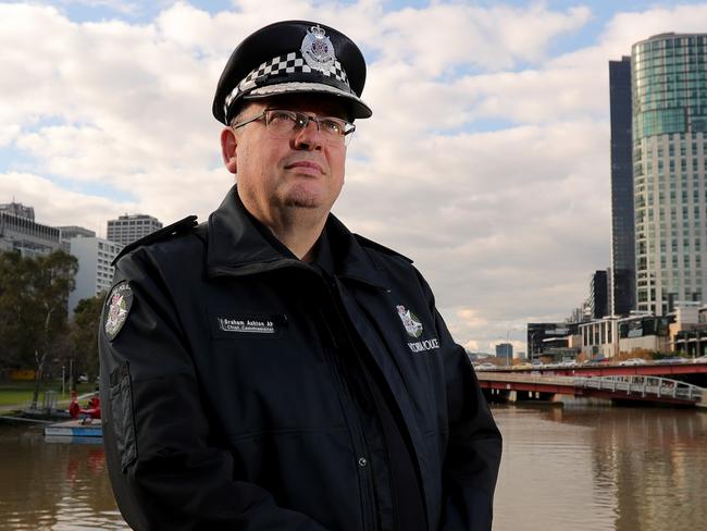 Victoria Police Chief Commissioner Graham Ashton is not a James Comey-type prone to big announcements close to an election. Picture: Stuart McEvoy