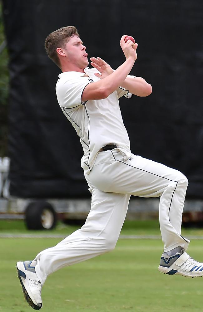 Norths bowler Sam Neale Sci-Fleet Motors club cricket competition between Valley and Norths Saturday October 1, 2022. Picture, John Gass