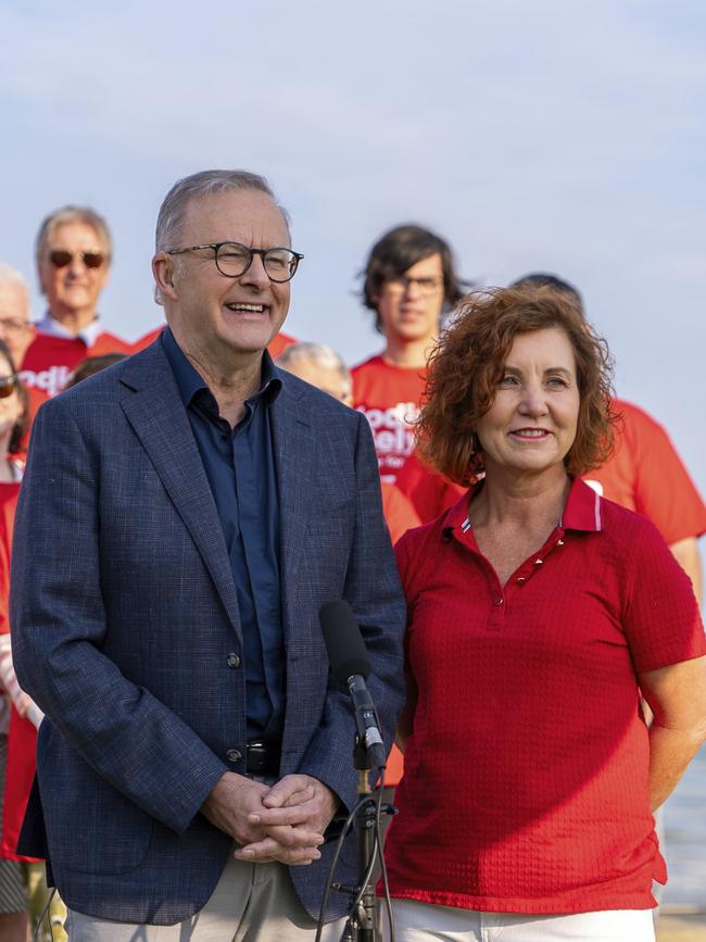 Mr Albanese with Labor's candidate for the Dunkley by-election, Jodie Belyea. Picture: PMO