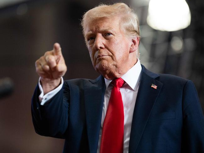 Donald Trump on stage in St Cloud, Minnesota. Picture: Getty Images via AFP