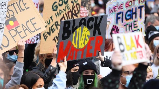 Crowds packed the Black Lives Matter rally in Melbourne. Picture: Getty Images