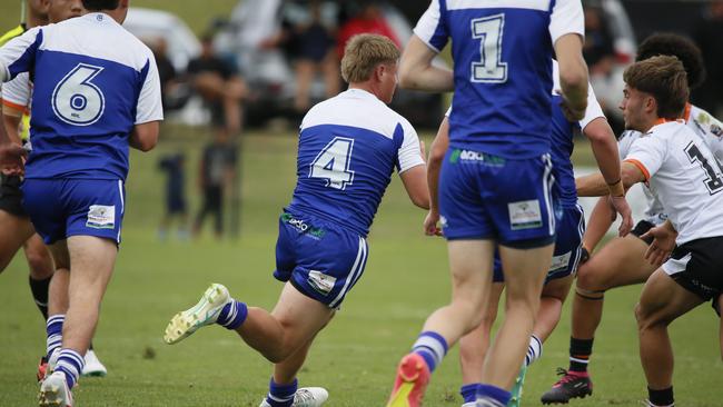 Zayne Shutes in action for the North Coast Bulldogs against the Macarthur Wests Tigers during round two of the Laurie Daley Cup at Kirkham Oval, Camden, 10 February 2024. Picture: Warren Gannon Photography