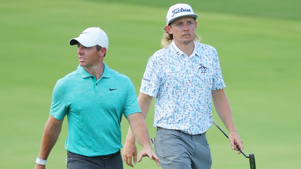 Rory McIlroy and Cameron Smith played together at the Tour Championship. Picture: Kevin C. Cox/Getty Images/AFP