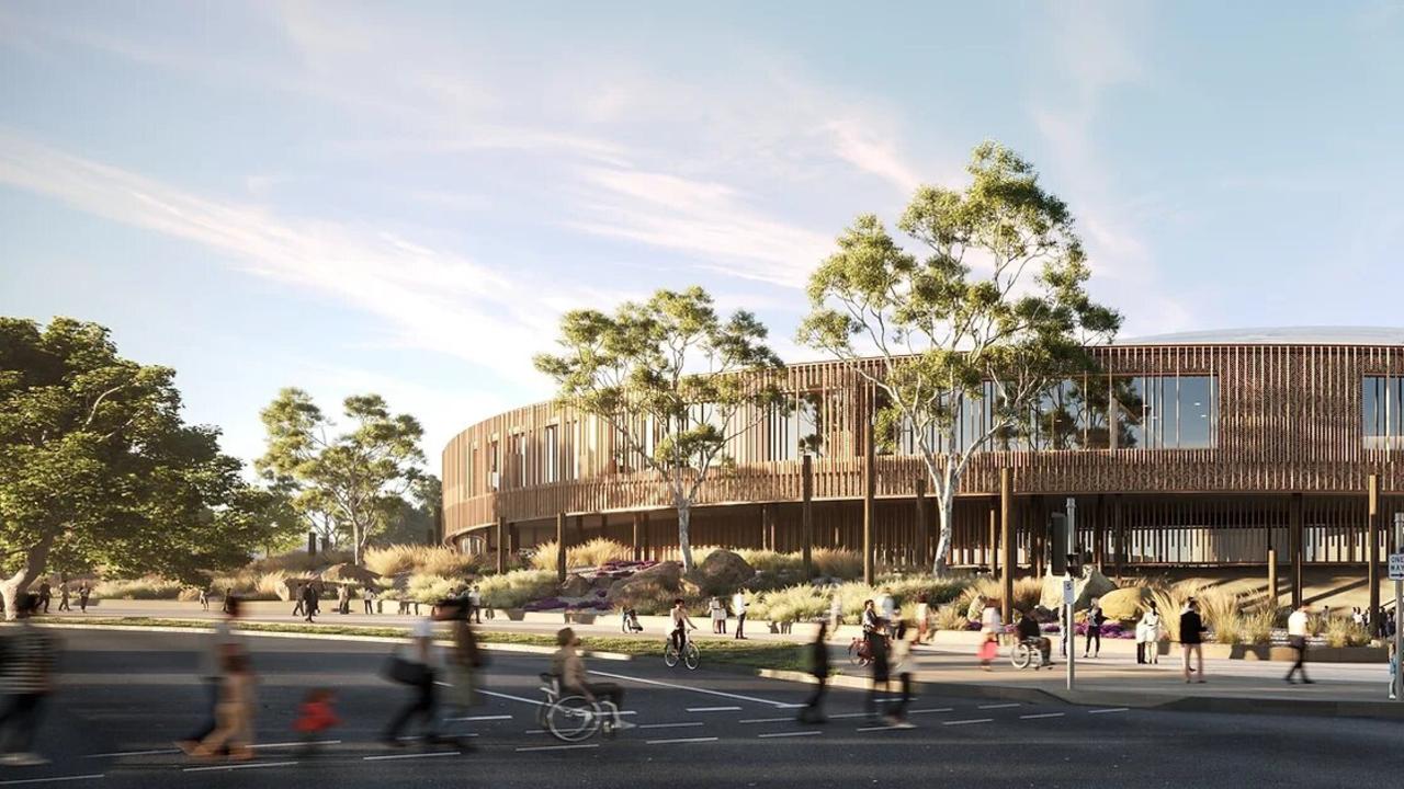 Renders of Macquarie Point stadium. Picture: Cox Architecture. **Hobart stadium, Mac Point stadium, new Tasmania AFL stadium