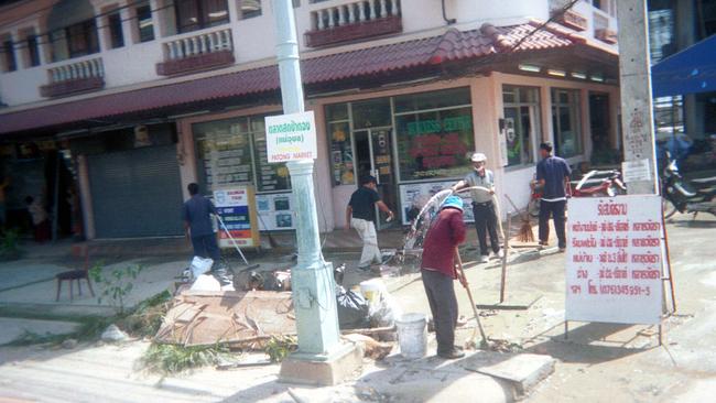 Cleaning up the streets of Phuket. Picture: Stephen Carroll