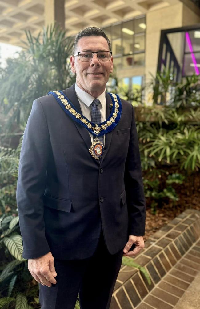 Townsville Mayor Troy Thompson in his official garb the Townsville City Council Citizenship Ceremony in a photo posted on his Facebook page. Picture: Supplied