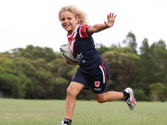 Billy Beetson shows his moves on the field. Picture: Brett Costello